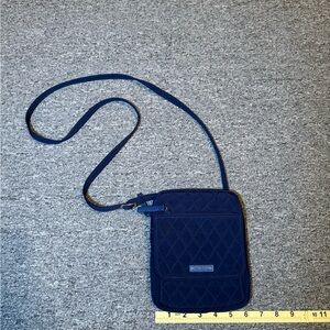 Vera Bradley Navy Quilted Mini Crossbody Travel Passport Bag